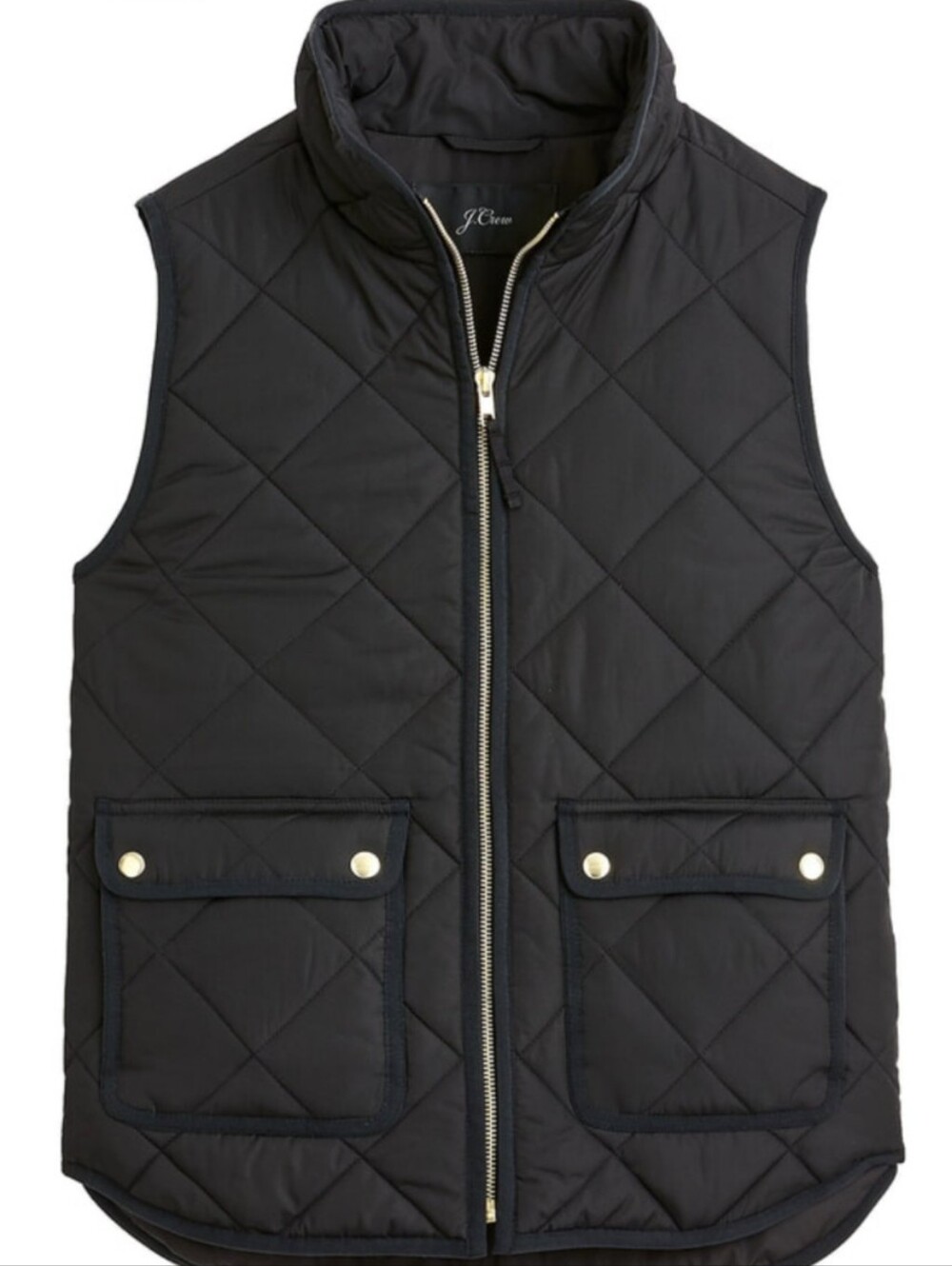J. Crew Black Quilted Vest with Front Pockets